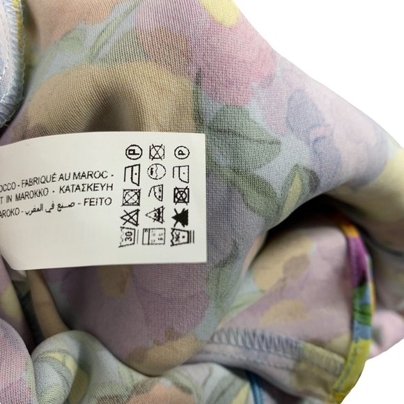 NWT Women's Zara Floral Print Mini Purple Open Strappy Back Dress Size XL - Picture 10 of 12